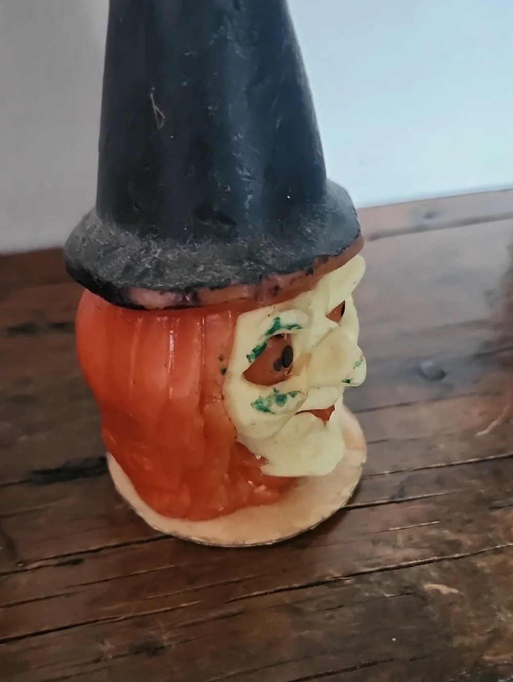 Vintage Gurley Halloween Witch Candles in Orange and Black